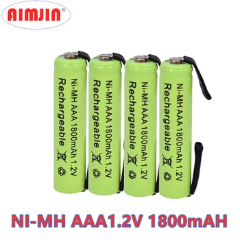 1.2 V 1800mah Ni-Mh AAA Nabíjateľné Batérie Bunky, s Spájkovacie Plôšky pre Philips Elektrické holiace strojčeky Braun, Britva, zubná Kefka