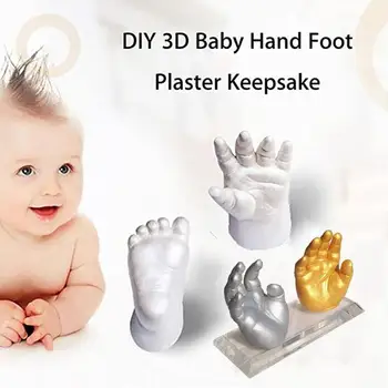 1 Sada Baby 3D Ruky, Nohy Tlač Formy Prášok Sadrových Odliatkov Auta Handprint Stopu drahocenná pamiatka Darček Dieťa Rast Pamätník