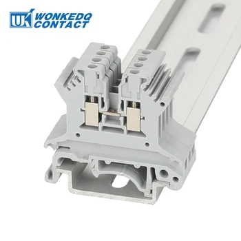 10Pcs UK1.5N UK 1.5 Skrutku Kanál-prostredníctvom Universal Plug 2-Connductor Wire Elektrický Konektor DIN lištu Svorkovnica UK 1.5 N