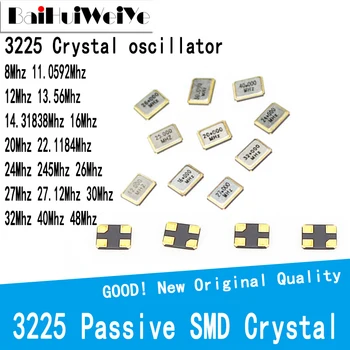10PCS/VEĽA 3225 Pasívnych SMD Crystal Oscilátor 4PIN Oscilátor 8Mhz 11.0592 Mhz 12Mhz 13.56 Mhz 14.31838 Mhz 16Mhz 20Mhz 22.1184 Mhz