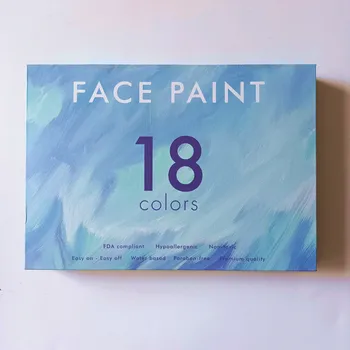 18 Farby Bezpečné, netoxické Deti make-up na Tvár a Telo Farby Súpravy Vody-Aktivovaný Maľovanie na Tvár Palety s Vzorkovníka