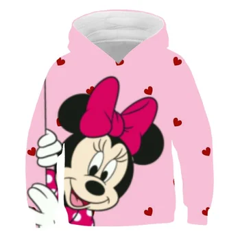 2022 detské Oblečenie Mickey Mouse Deti, Mikiny s Kapucňou, Deti, Dlhý Rukáv Topy Dievčatá Oblečenie s Kapucňou Baby Boy Šaty
