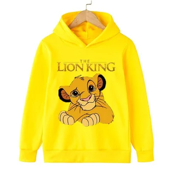3-14 Rokov Deti Baby Chlapci, Dievčatá Oblečenie Na Jeseň Bavlna Tlač Dlhý Rukáv Mikina Lion King Simba Cartoon Hoodies Deti Topy