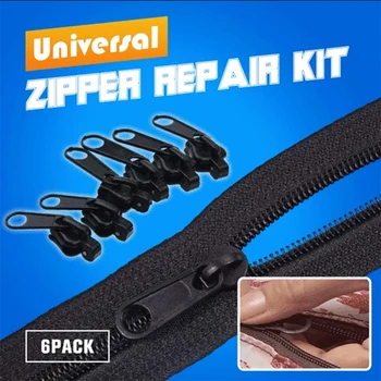 6 ks/sada čiernej alebo hnedej Okamžité Zips universal Instant Fix Zips súprava na opravu nahradenie Zip Jazdca nový šijací zips