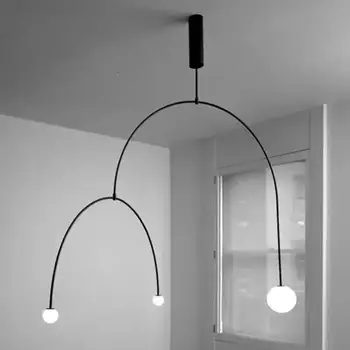 Black Gold Luster Prívesok Nordic Moderné lampy Železa U Line minimalistický luster Jedáleň, kuchyňa Designer ostrov osvetlenie