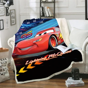 Bytový Textil Disney Cars Blesk McQueen Auto Vzor Dieťa Plyšové Deka Gauč Jeden posteľná bielizeň Roztomilý Darček pre Chlapcov a Dievčatá, Deti