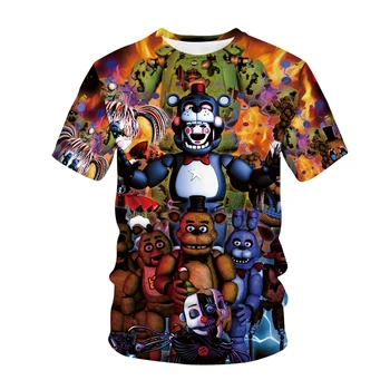 Cartoon oblečenie T-shirt Horor FNAF 3D Tlač Streetwear Muži Ženy Fashion Tričko Deti Tshirt Deti, Chlapec a Dievča, Topy