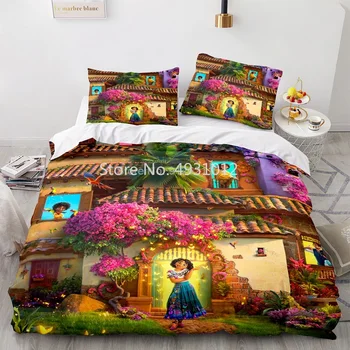Disney Encanto Family Tree 3D Tlač posteľná bielizeň Set Roztomilé Povlaky na Prikrývku Kryt obliečka na Vankúš Spálňa Dekoratívne bytový Textil pre Deti, Darčeky