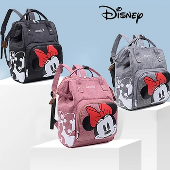 Disney Mickey Minnie Baby Plienky Skladovanie Taška Veľká Kapacita Baby Kočík Módne Cestovná Taška Multi Funkcia Plienka Taška Najnovšie