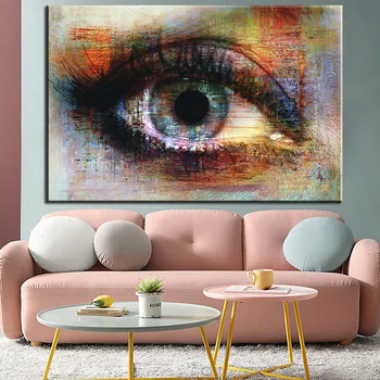 Farebné Oko Plátno Na Maľovanie Na Stenu Umenie Obrázok Pre Obývacia Izba Abstraktné Umenie Tlačené Na Plátno Moderné Dekoratívne Obrázky A Decor