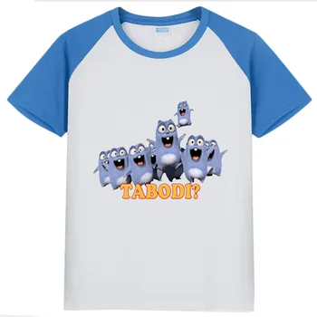 Grizzy Medveď Roztomilý Hra Cartoon Tlač Vtipné Deti T tričko detské Letné Šaty, 100%Bavlna Chlapci Dievčatá T-Shirts 7-12y