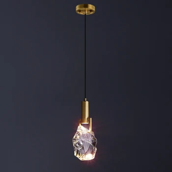 Jednoduché, ľahké luxusné crystal prívesok svetlo spálňa nočná lampa osobné bar tabuľka prívesok na čítanie