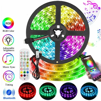 LED Pásy Svetlo RGB 5050 24keys Ovládanie Smart Hudby, Bluetooth, APLIKÁCIA TV podsvietenie Hoom Dekor Bar Neon Party Atmosféru Svetlá