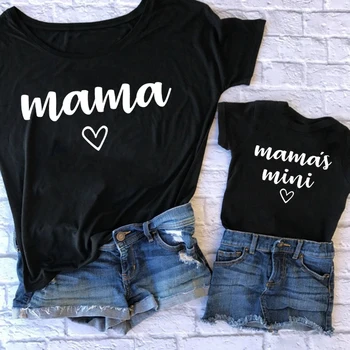 Letné Rodinné Zodpovedajúce Oblečenie Mama a Mama je Mini Tričko Matka, Dcéra, Mama T-Shirt Topy Batoľa Detská Deti, Dievčatá Oblečenie