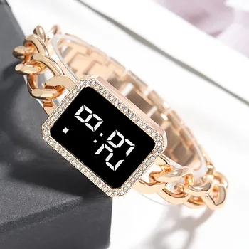 Midnite Star Digitálne Hodinky pre Ženy, ružové Zlato LED Dámske Náramkové hodinky Top Značky Luxusné Elektronické Hodiny Žena Elegantné Hodinky