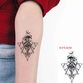Nepremokavé Dočasné Tetovanie Nálepky Morské Vlny Mesiac Trojuholník Tela Flash Art Tetovanie Falošné Tatto pre Ženy Muži