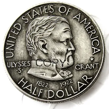 NÁS 1922 Ulysses S. Grant POL DOLÁRA Strieborné Pozlátené Kópiu Mince