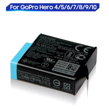 Originálne Náhradné Batérie Pre GoPro Hero 9 10 4 5 6 7 8 Hero4 Hero8 Hero6 335-06532-000 SPBL1B AHDBT-401 SPJB1B 601-10197-000