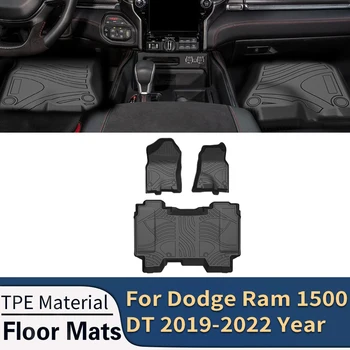 Pre Dodge Ram 1500 DT 2019-2022 Auto Podlahové Rohože All-Počasie TPE Nohy Podložky, bez Zápachu Pad Nepremokavé Zásobník Mat Interiérové Doplnky