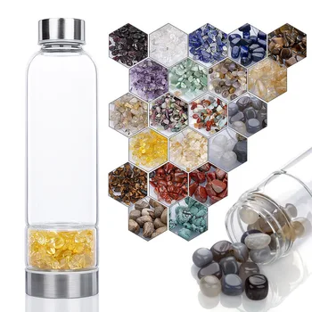 Prírodný Krištáľ Elixír Fľaše,multicolor Crystal Fľašu Vody,Liečivé Crystal Infuser Energie 550ML Vody Fľašu