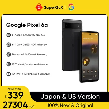 Pôvodné Google Pixel 6A 5G Smartphone 6GB RAM, 128 GB ROM 6.1