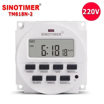 Sinotimer TM618N 220V 230V AC 7 Dní Programovateľný Časovač Switch s Odpočítavanie Časovej Funkcie a UL Uvedené Relé Vnútri