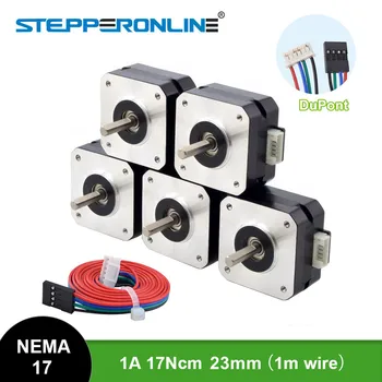 STEPPERONLINE Nema 17 Stepper Motor 23 mm 17Ncm 1A Nema17 Krok 42 Motor pre CNC Vytláčacie 3D Tlačiarne Motora