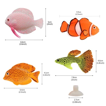 Umelé Akvarijné Ryby Dekorácie Silikónové Simulácia Pohybujú Plávajúce Realistické Ryby, Živé Farby Akvárium Ozdoby
