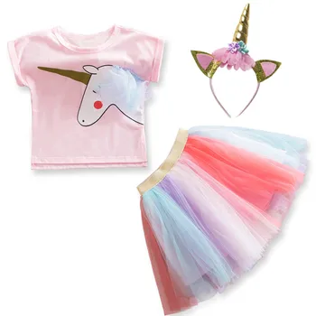Unicorn Šaty pre Dievčatá, detské Oblečenie Deti Dúhy Tylu Šaty, Baby, Dievčatá Strana Kostým Lete Princezná Šaty Vestidos