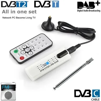 USB tv stick Tuner Digitálny satelit DVB T2, DVB-T/C FM DAB s anténu, Diaľkové HD 1080P vo formáte MPEG-2, MPEG-4 H. 264 TV Prijímač DVBS810