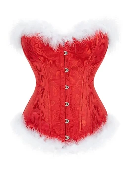 Vianočné Korzet Santa spodné Prádlo pre Ženy Sexy Vianočné Pani Claus Kostým Bustier Korzet Top