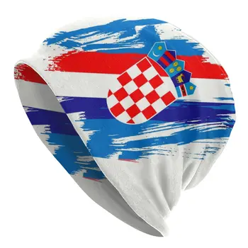 Vlajka Chorvátsko Čiapky Čiapky Pre Mužov, Ženy Unisex Hip Hop Zime Teplé Pletené Klobúk Dospelých Chorvátsky Vlasteneckej Hrdý Kapoty Čiapky
