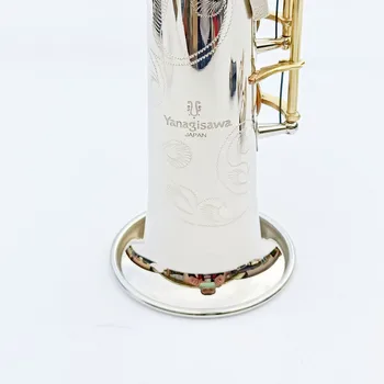 Vyrobené v Japonsku Soprán Saxofón WO37 Striebrenie Gold Key S puzdrom Sax Soprán Náustok Ligatúru Trstina Krku