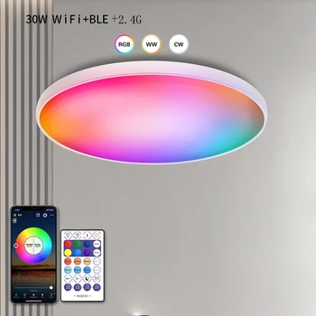 WiFi+WS LED Stropný Luster Smart Home Svetlo RGB+CW+WW APLIKÁCIE Ovládanie RC Stmievanie Stropné Svietidlo Pre Spálne, Obývacia Izba Kuchyňa