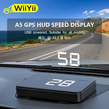 WiiYii A5 HUD Najnovšie satelitné GPS tachometer auto hud head up display KM/h, MPH Na Auta Bicykel na Motocykel, Auto Príslušenstvo