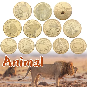 Zambia Zvierat Zlate Pamätné Mince African Wildlife Suvenír Mince, Slon, Lev Buffalo Kwacha Replika Zberateľskú Položka Darček