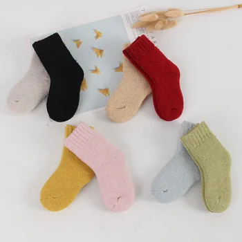 Zimné Hrubé Detské Froté Ponožky Mäkké Teplé Ponožky pre Deti Chlapci Dievčatá Tepelnej Poschodí Baby Ponožky