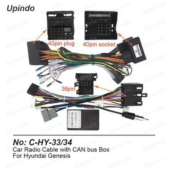 Autorádio Kábel CAN-Bus Box, Adaptér pre Hyundai Genesis 2008~2013 Zapojenie Vedenia Media Player Konektor Napájania Zásuvka