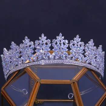 Barokové Svadobný Koruny Tiara Kubický Zirkón hlavový most Šperky pre Ženy, Svadobné Doplnky do Vlasov Cosplay Princezná Koruny Headpiece