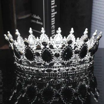 Barokový Crystal Tiaras a Koruny, Kráľovná, Kráľ Svadobný Sprievod Diadem Ženy Muži Headpiece Svadba Nevesta Vlasy, Šperky, Doplnky