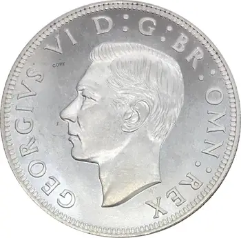 Britský 1952 Pol Koruny King George VI anglicky London Silver Royal Mint Rodiny Pozlátené Striebro Kópie Mincí