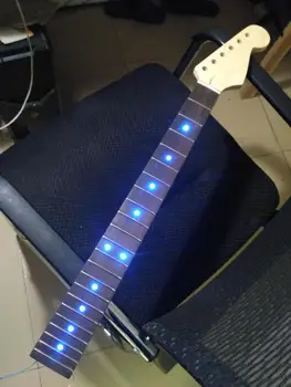 disado 22frets vložkou LED bodky Rosewood Hmatník javor Elektrická Gitara Krk Gitary príslušenstvo Hudobné nástroje, Časti, súčasti