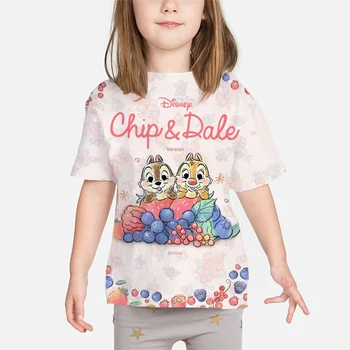 Disney Chip a Dale Veverička Tlač, Baby, Dievčatá Oblečenie Chlapci tričko Karikatúra Roztomilý Deti T-Shirts Lete Krátky Rukáv Deti Topy