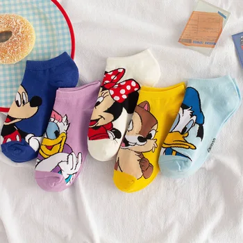 Disney Mickey Mouse dámske Ponožky Komiksu, Anime Ponožky Bavlna Loď Ponožky Členok Nízke Ponožky Nové Letné kórejský Pár Darček
