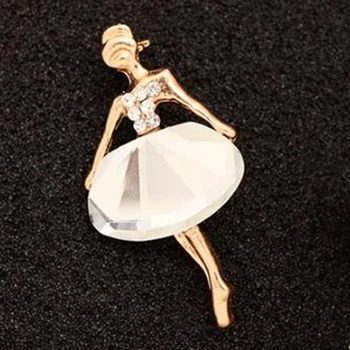 Horúce Módne Šperky Veľkoobchod Temperament Balet Girl Cartoon Kovu, Skla, Kryštálu, Brošne Pre Ženy Brošňa Kolíky Šperky 2022
