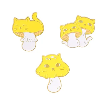 Huby Tvarované Mačka Preklopke Kolíky Odznaky Módne Mini Karikatúry Anime Brošňa Pre Ženy Roztomilý Smalt Hidžáb Kovové Kolíky Veľké Brošňa