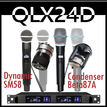 LCZ AUDIO QLX-24D Profesionálne UHF Duálny Bezdrôtový Ručný Condensor Mikrofón Beta87A Fit Pôvodné SM58 QLX24D