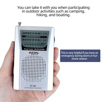 Mini Pocket AM, FM Rádio Prenosné Núdzové Vreckové Rádio, Zabudovaný Reproduktor, AM/FM, Dvojitý Pásma Prenosné Rádio Pre Seniorov