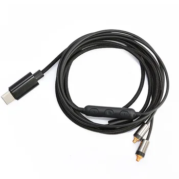 MMCX Náhradné Slúchadlá TYP Kábla-C Audio Kábel s ovládaním Hlasitosti HiFi Slúchadlá Linka pre Shure SE215 SE315 SE535 SE846