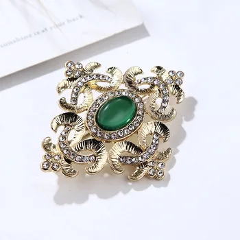 Morkopela Starožitné Crystal Smaragdovo Zelená Zdobené Šperky Brošňa Viktoriánskom Štýle Drahokamu Zelená Broach pre Svadobné Krídla Brošne
